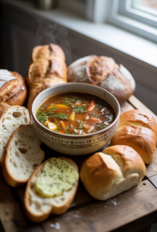 Best bread pairings served with slow cooker soups, including crusty loaves and soft rolls